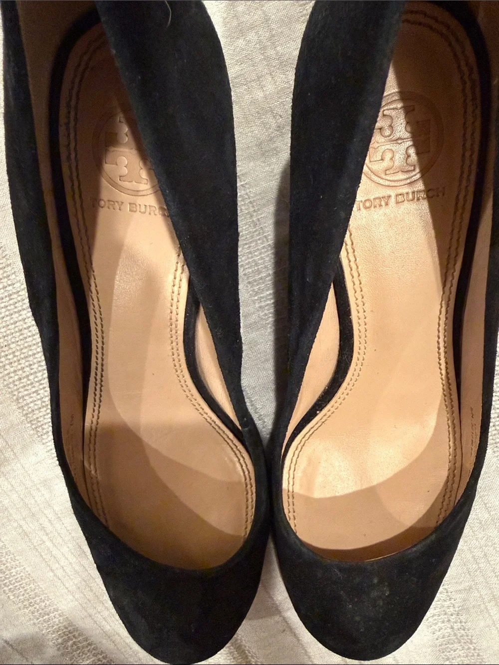 Tory Burch Black Suede Wedge Pumps - Women's Comfort Heels